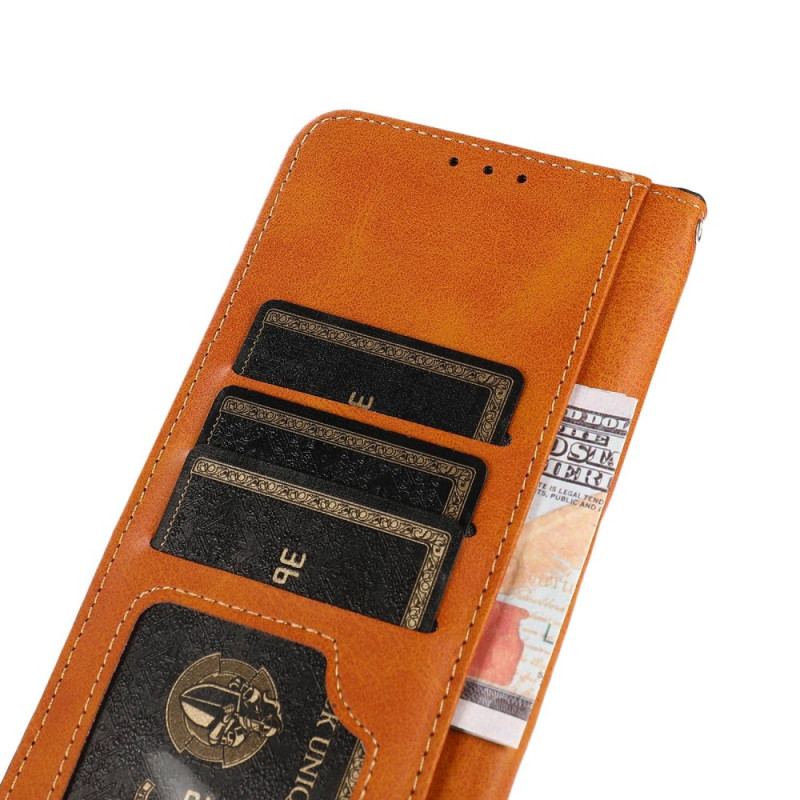 Etui Folio Do Motorola Edge 50 Fusion Złota Zapinka Khazneh