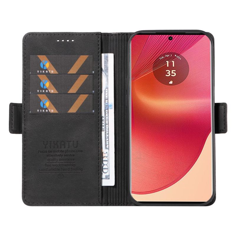 Etui Folio Motorola Edge 50 Fusion Efekt Zamszu Yikatu Etui Ochronne