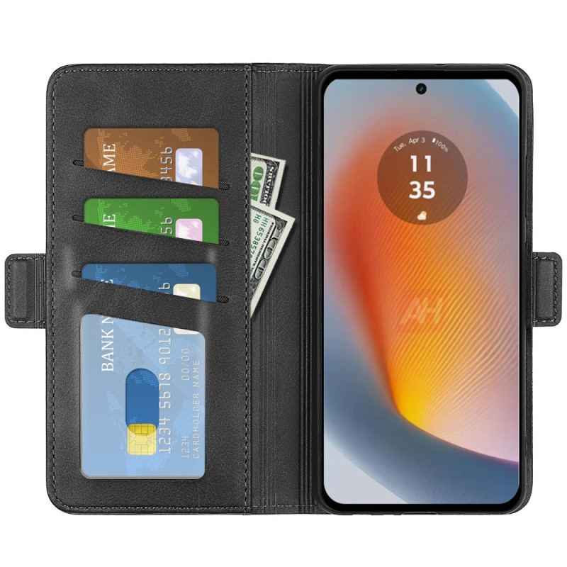 Etui Folio Motorola Edge 50 Fusion Podwójne Zapięcie Etui Ochronne