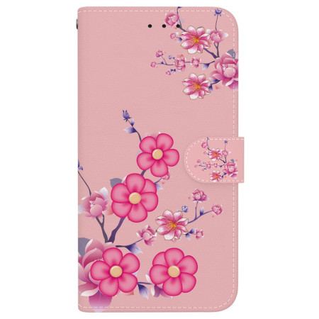 Etui Folio Motorola Edge 50 Fusion Wzór Sakura Z Paskiem