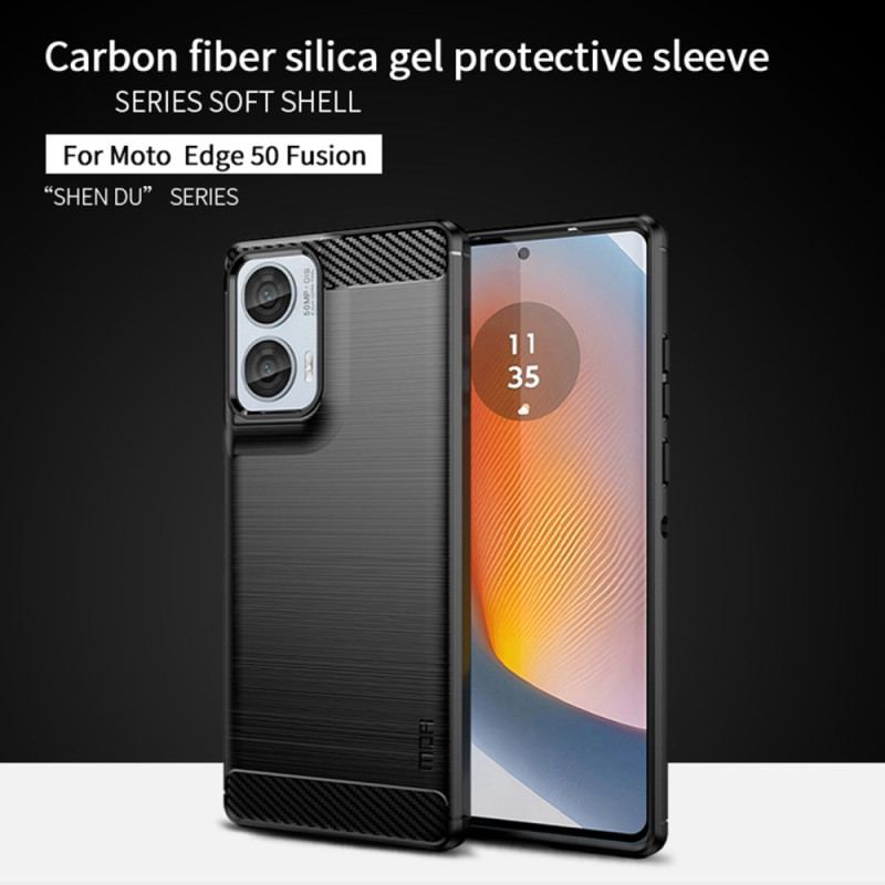 Futerały Motorola Edge 50 Fusion Etui Na Telefon Szczotkowane Włókno Węglowe Mofi