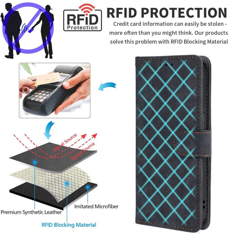 Obudowa Motorola Edge 50 Fusion Etui Na Telefon Blokowanie Rfid W Stylu Zamszu