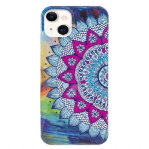 Etui do iPhone 13 Anti-fall Fluorescencyjna Kolorowa Mandala