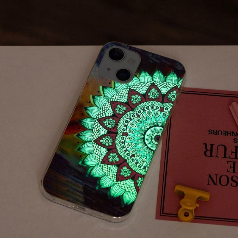 Etui do iPhone 13 Anti-fall Fluorescencyjna Kolorowa Mandala