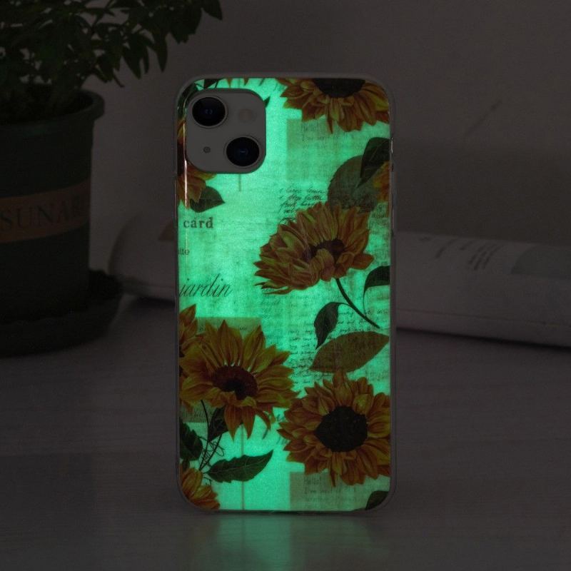 Etui do iPhone 13 Anti-fall Fluorescencyjny Słonecznik Vintage