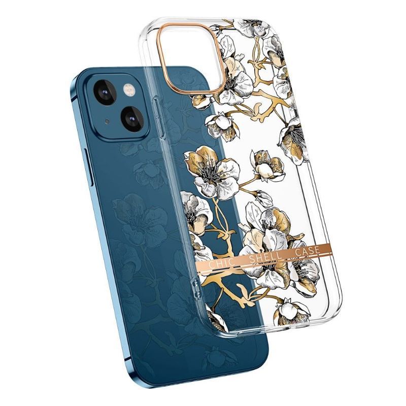 Etui do iPhone 13 Anti-fall Przeźroczysty Kwiat Gardenia