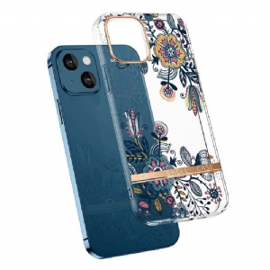 Etui do iPhone 13 Classic Przeźroczyste Kwiaty Graffiti