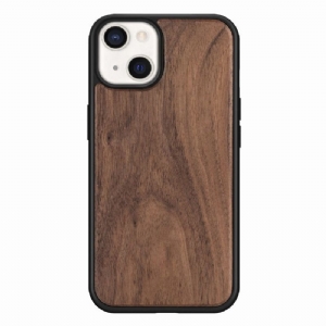 Etui do iPhone 13 Premium Wood - Ciemnobrązowy