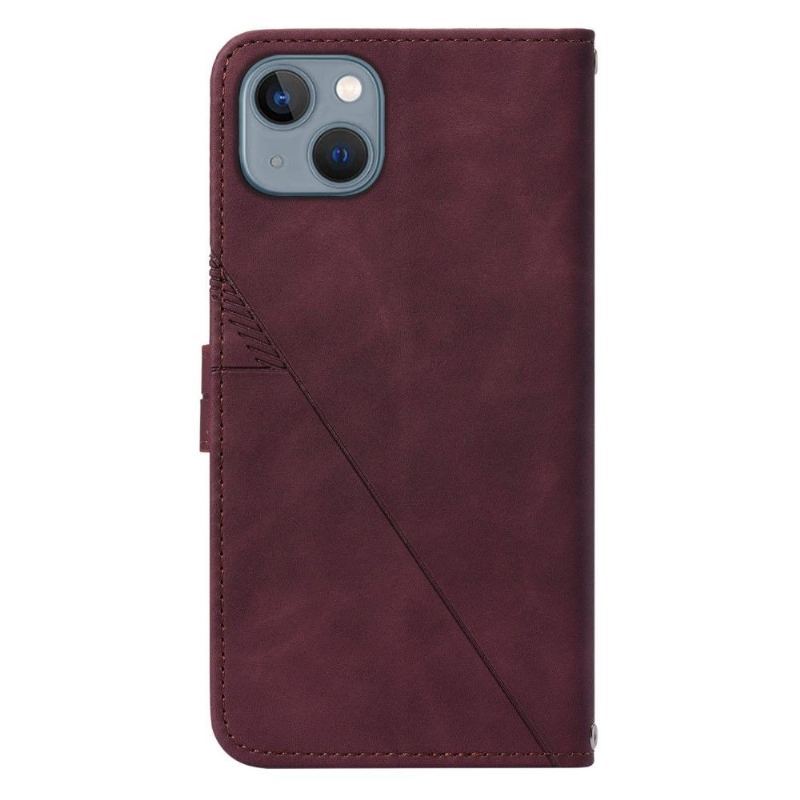 Etui Folio do iPhone 13 Classic Skórzany Efekt Geometryczny Wzór