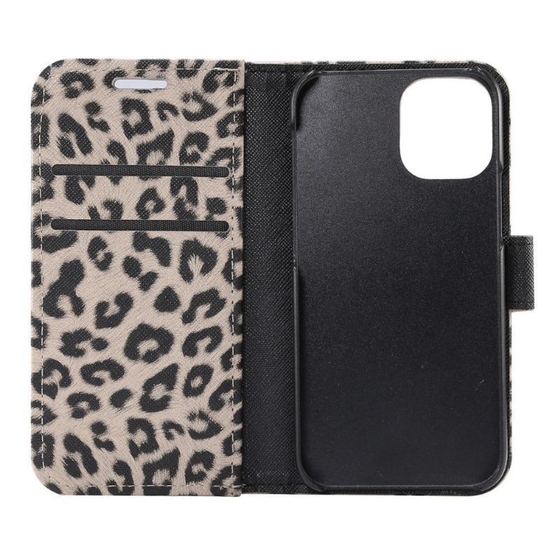 Etui Folio do iPhone 13 Classic Steel Leopard