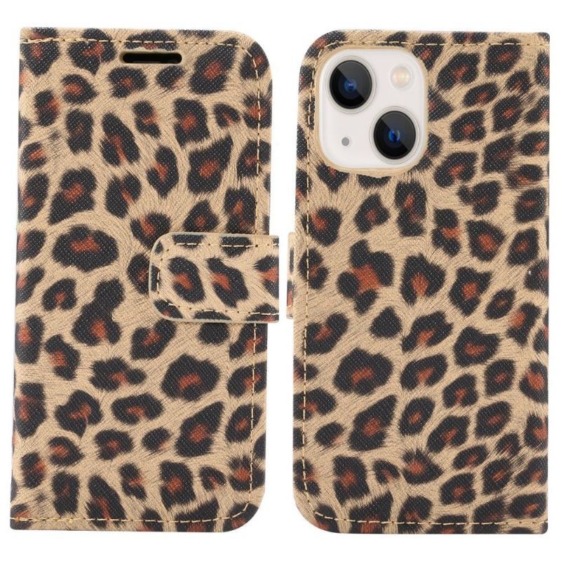 Etui Folio do iPhone 13 Classic Steel Leopard