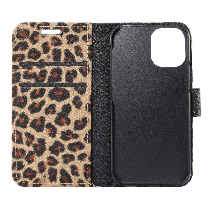 Etui Folio do iPhone 13 Classic Steel Leopard