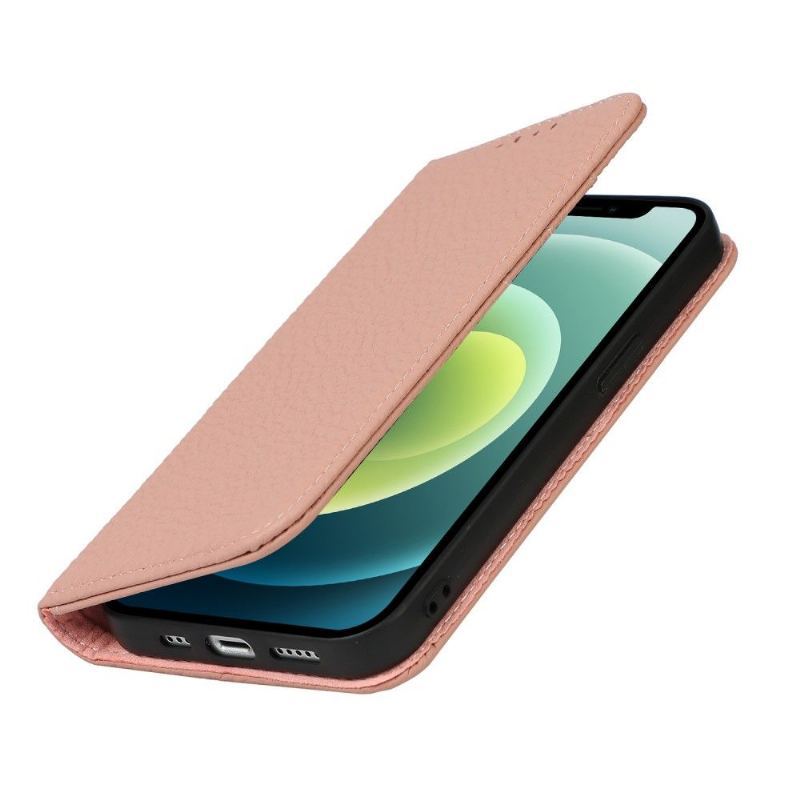 Etui Folio do iPhone 13 Classic Ziarnista Skóra Z Paskiem