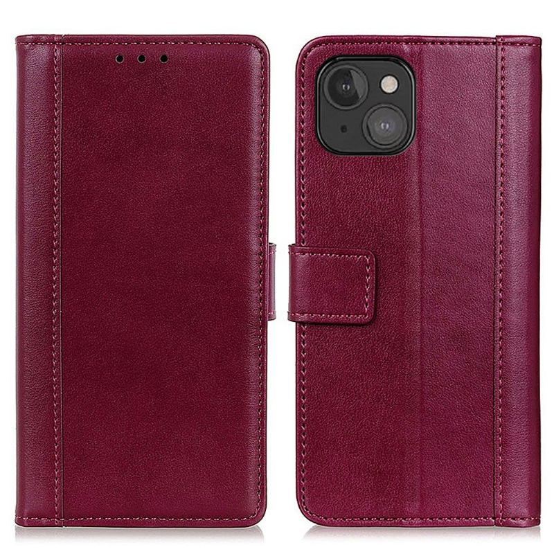 Etui Folio do iPhone 13 Obrzeża Skórzany Futerał Cerena Faux Leather Folio