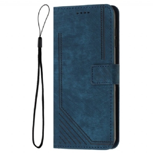 Etui Folio Do Oppo Reno 12f 5g Linie Z Efektem Zamszu