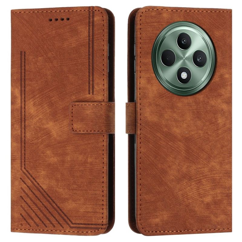 Etui Folio Do Oppo Reno 12f 5g Linie Z Efektem Zamszu