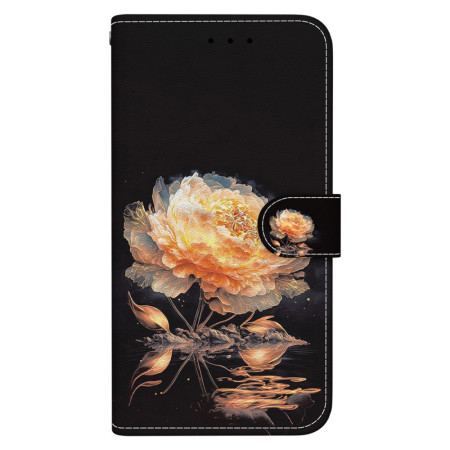 Etui Folio Do Oppo Reno 12f 5g Złota Piwonia Z Paskiem