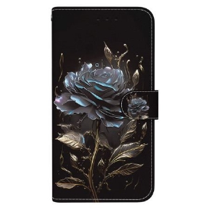 Etui Folio Oppo Reno 12f 5g CZarna Róża Z Paskiem