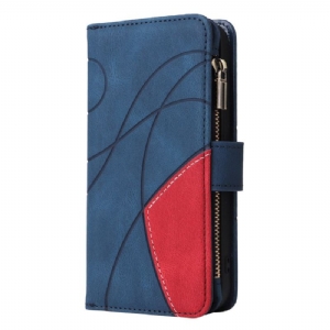 Etui Folio Oppo Reno 12f 5g Dwukolorowy Portfel O Falistej Linii