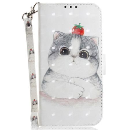 Etui Folio Oppo Reno 12f 5g Kot I Truskawka Z Paskiem