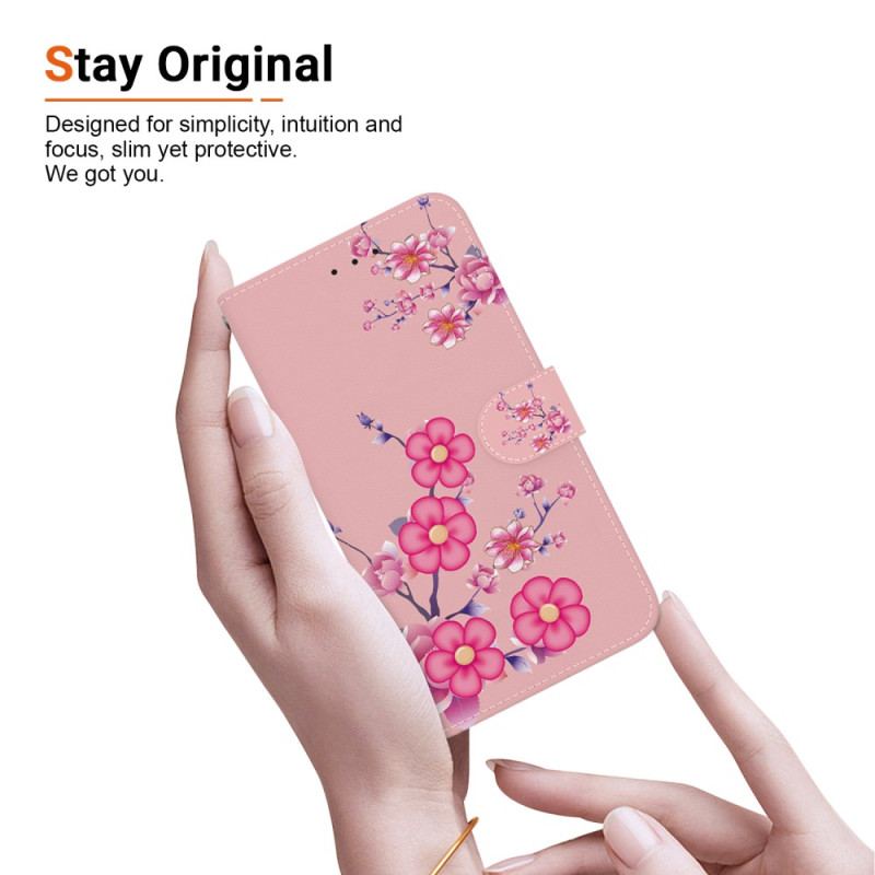 Etui Folio Oppo Reno 12f 5g Sakura Z Paskiem