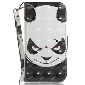 Etui Folio Oppo Reno 12f 5g Wściekła Panda Z Paskiem