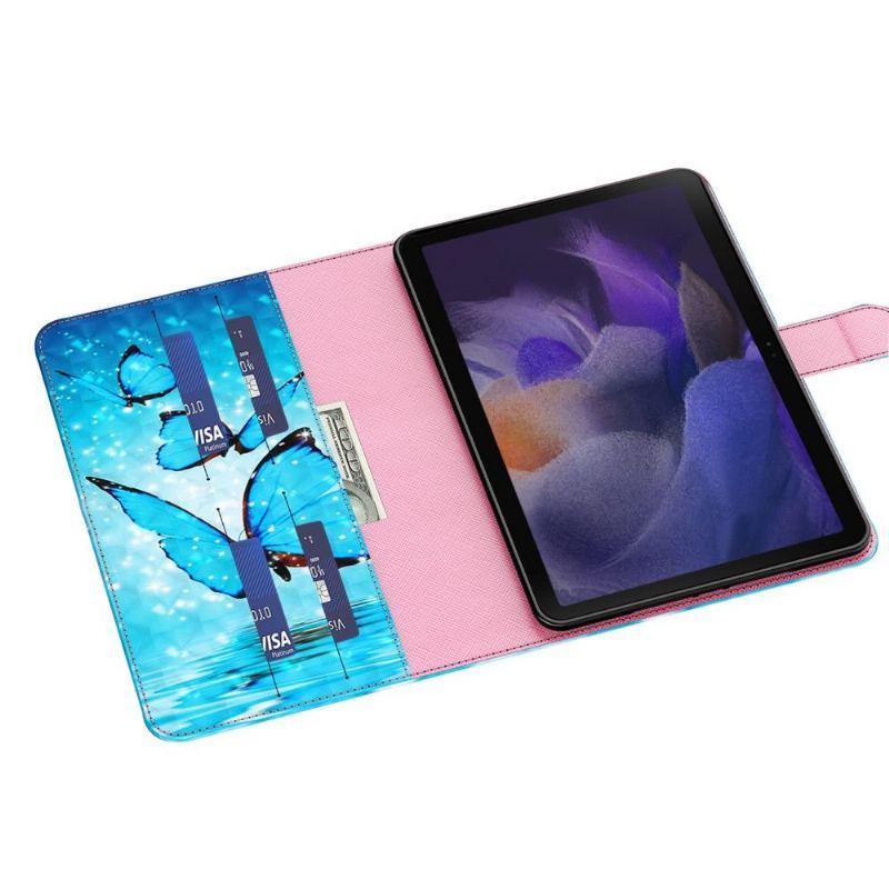 Samsung Galaxy Tab A8 (2021) Etui Brokatowe Niebieskie Motyle