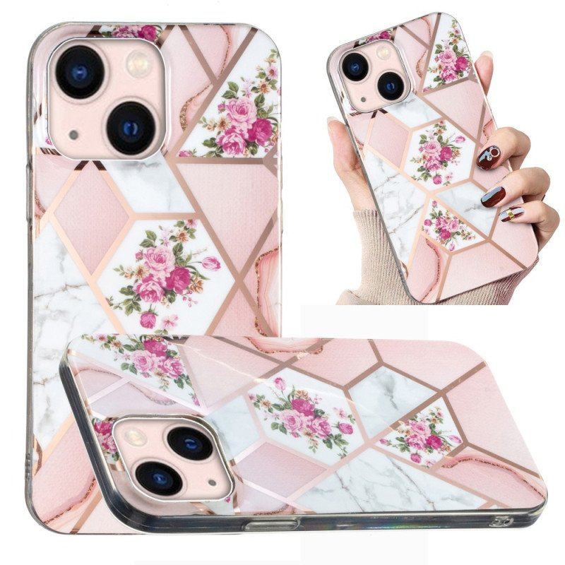 Etui do iPhone 15 Plus Marmur Kwiatowy