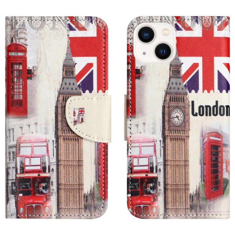 Etui Folio do iPhone 15 Plus Życie W Londynie