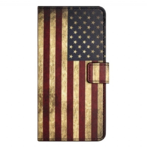 Etui Folio do iPhone 15 Plus Vintage Flaga Usa