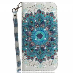 Etui Folio do iPhone 15 Plus z Łańcuch Mandala Z Paskiem