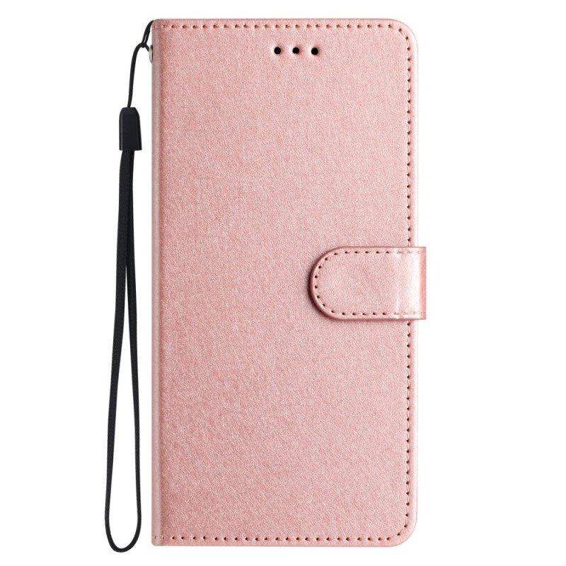 Etui Folio do iPhone 15 Plus z Łańcuch Pastelowy Z Paskiem