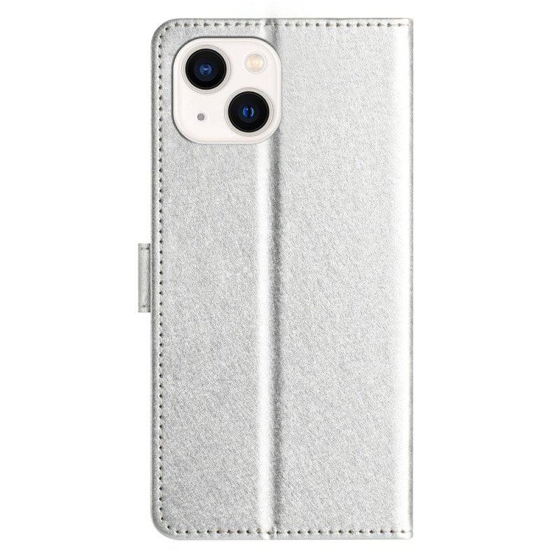 Etui Folio do iPhone 15 Plus z Łańcuch Pastelowy Z Paskiem