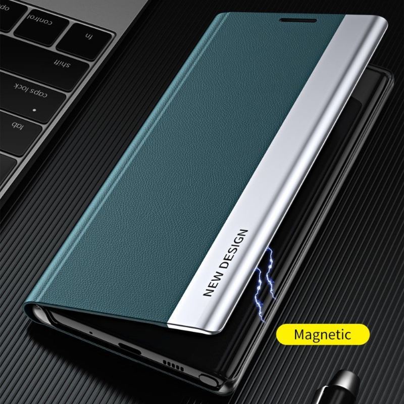 Etui do iPhone 13 Pro Max Classic Biznesowy Magnes Z Efektem Skóry