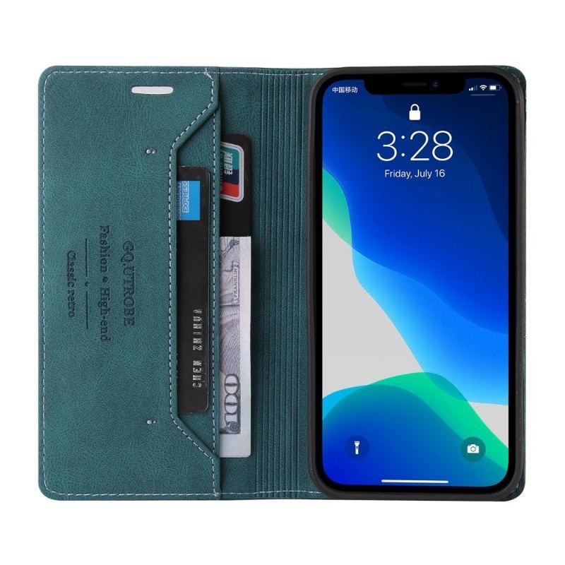 Etui Folio do iPhone 13 Pro Max Classic Gq.utrobe Faux Leather Retro