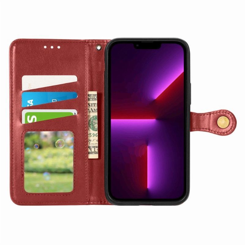 Etui Folio do iPhone 13 Pro Max Classic Indila Etui Na Karty Ze Sztucznej Skóry