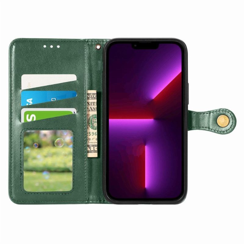 Etui Folio do iPhone 13 Pro Max Classic Indila Etui Na Karty Ze Sztucznej Skóry