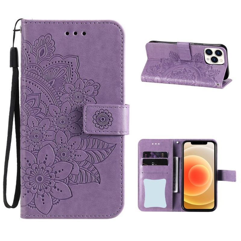 Etui Folio do iPhone 13 Pro Max Classic Pełna Ochrona Kwiatów