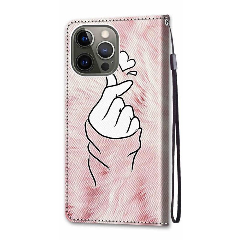 Etui Folio do iPhone 13 Pro Max Obrzeża Koreańskie Serce