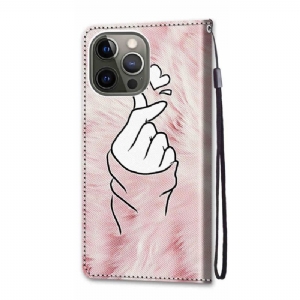 Etui Folio do iPhone 13 Pro Max Obrzeża Koreańskie Serce