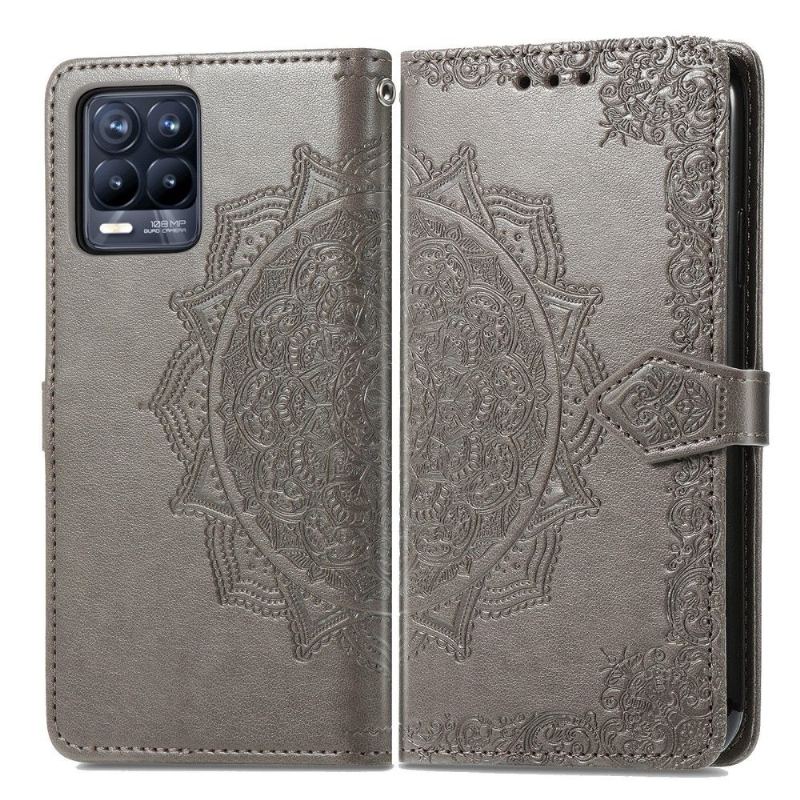 Etui Folio do Realme 8 / 8 Pro Mandala Relief Faux Leather