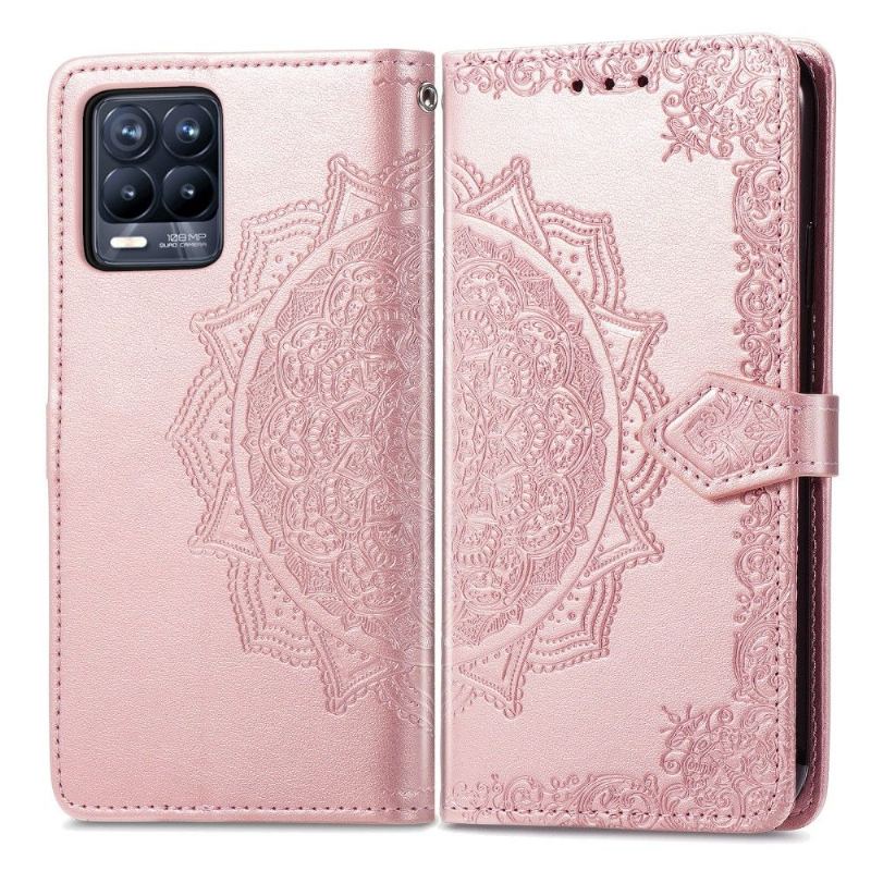 Etui Folio do Realme 8 / 8 Pro Mandala Relief Faux Leather