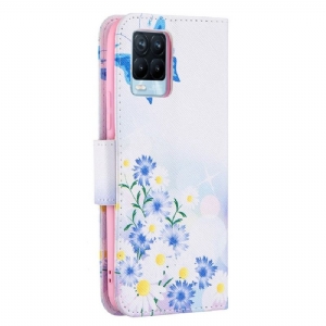 Etui Na Telefon Pokrowce do Realme 8 / 8 Pro Biznes Motyl I Stokrotki