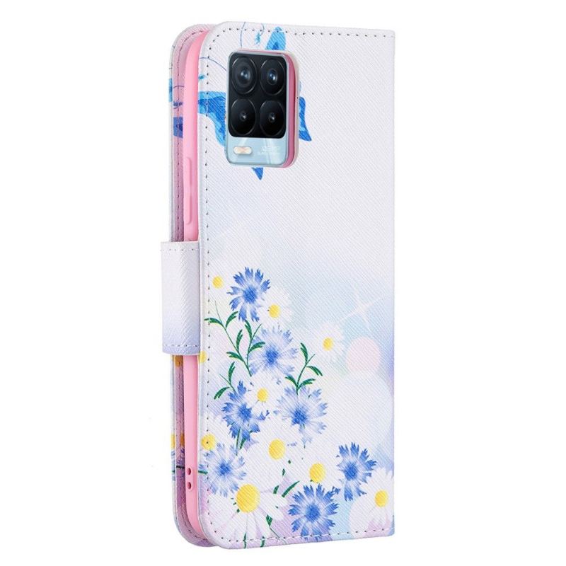 Etui Na Telefon Pokrowce do Realme 8 / 8 Pro Biznes Motyl I Stokrotki