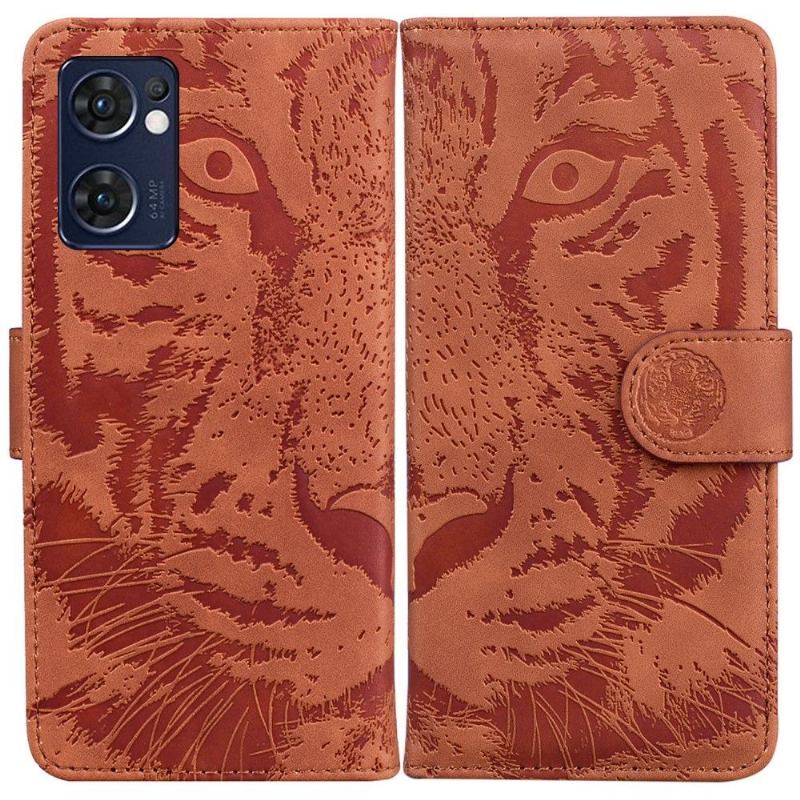 Etui Folio do Oppo Find X5 Lite Exbossed Tiger