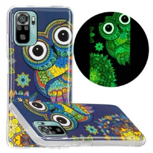 Etui do Xiaomi Redmi Note 10 / 10S Fluorescencyjna Mandala Sowa