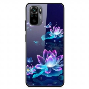 Etui do Xiaomi Redmi Note 10 / 10S Lilie Wodne Ze Szkła Hartowanego