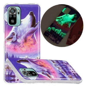 Etui do Xiaomi Redmi Note 10 / 10S Seria Fluorescencyjnych Wilków