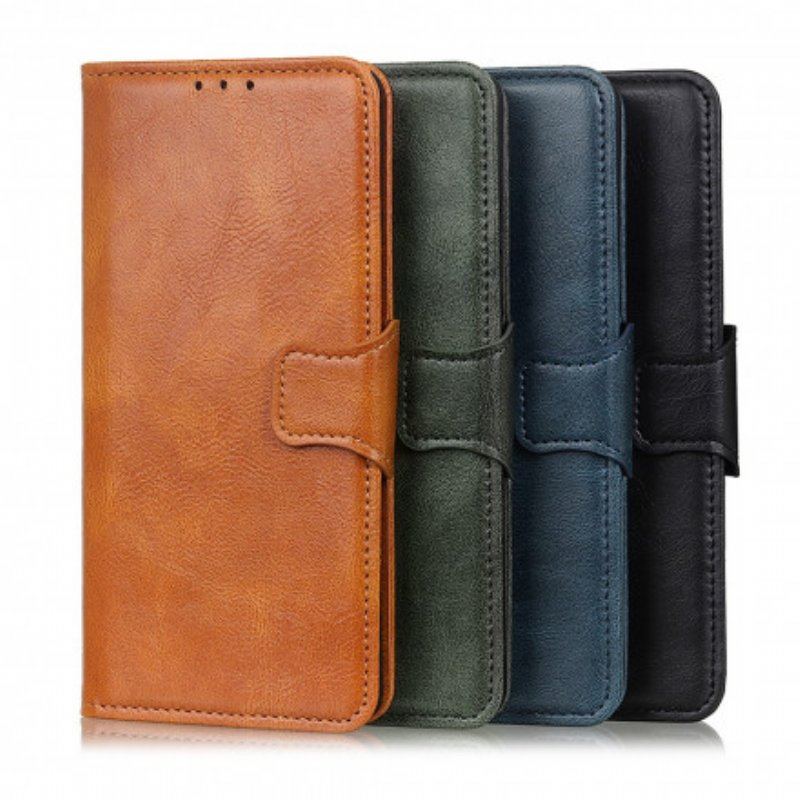 Etui Folio do Xiaomi Redmi Note 10 / 10S Dwustronne Zapięcie Z Efektem Skóry