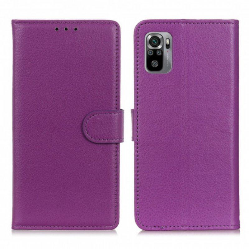 Etui Folio do Xiaomi Redmi Note 10 / 10S Efekt Skóry Liczi Premium